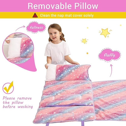 Toddler Nap Mat with Pillow and Blanket, Extra Large Rolled Napping Mats - Image 6