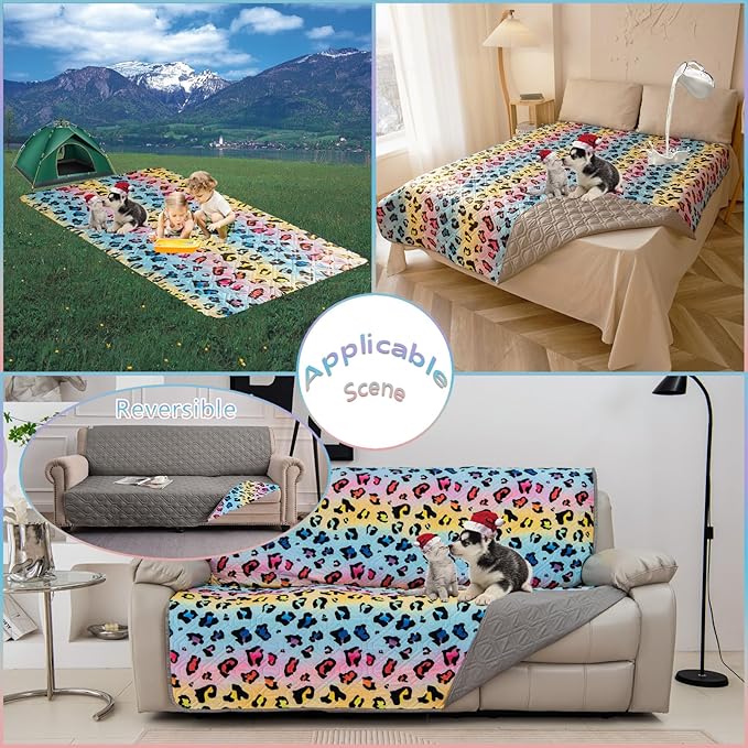 Waterproof Dog Bed Cover 52x82inch Reversible Pad Reusable Camping Mat - Image 6