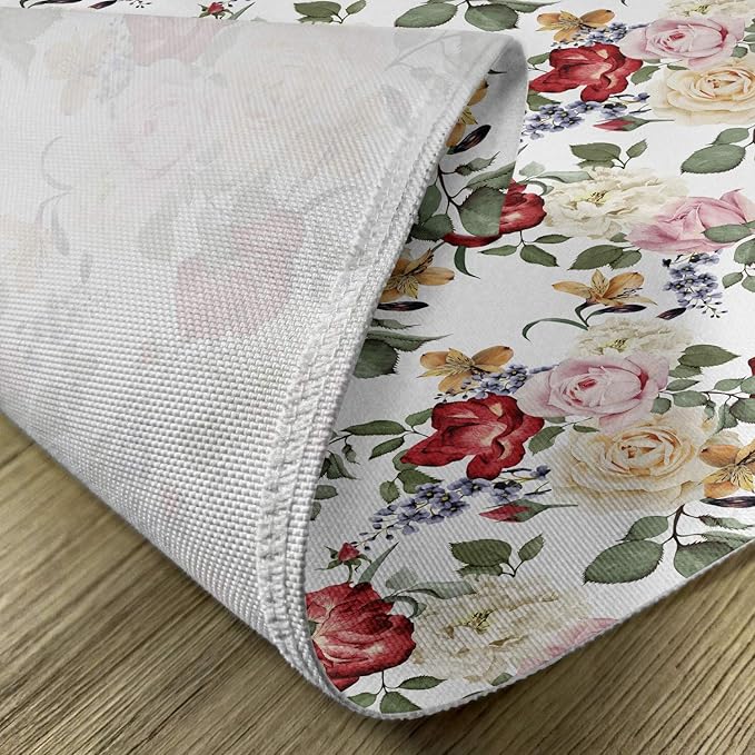 Ambesonne Shabby Flora Place Mats Set of 4, Summer Spring Season Buds Roses - Image 5