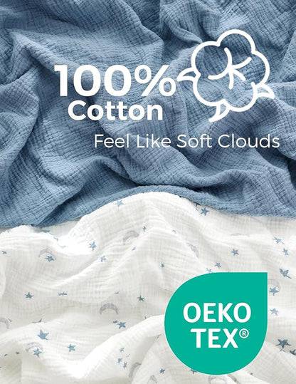 Momcozy Muslin Standard Fitted Crib Sheets, 2 Pack Soft Breathable Natural - Image 3