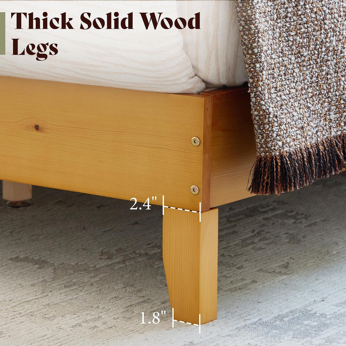 amerlife solid wood full size bed frame with on a desk or shelf