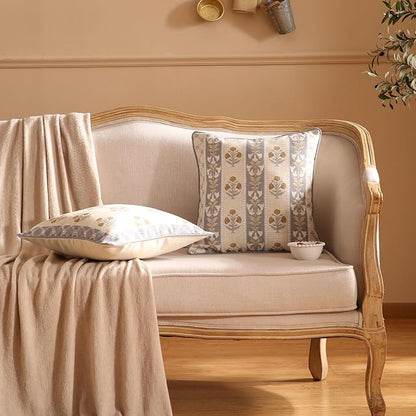 patdrea Designer Square Throw Pillow Covers Set of 2, Rustic Linen - Image 8