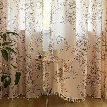 ENJOYBRIDAL Floral 63 Inch Curtains 2 Panel Set Living Room Farmhouse Drapes - Image 5
