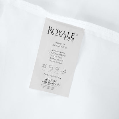 Royale Linens Queen Flat Sheet - Ultra Soft Brushed 1800 Microfiber Flat Sheets Only - Wrinkle Free & Stain Resistant - Hotel Quality Top Sheet for Bed (Queen, White)