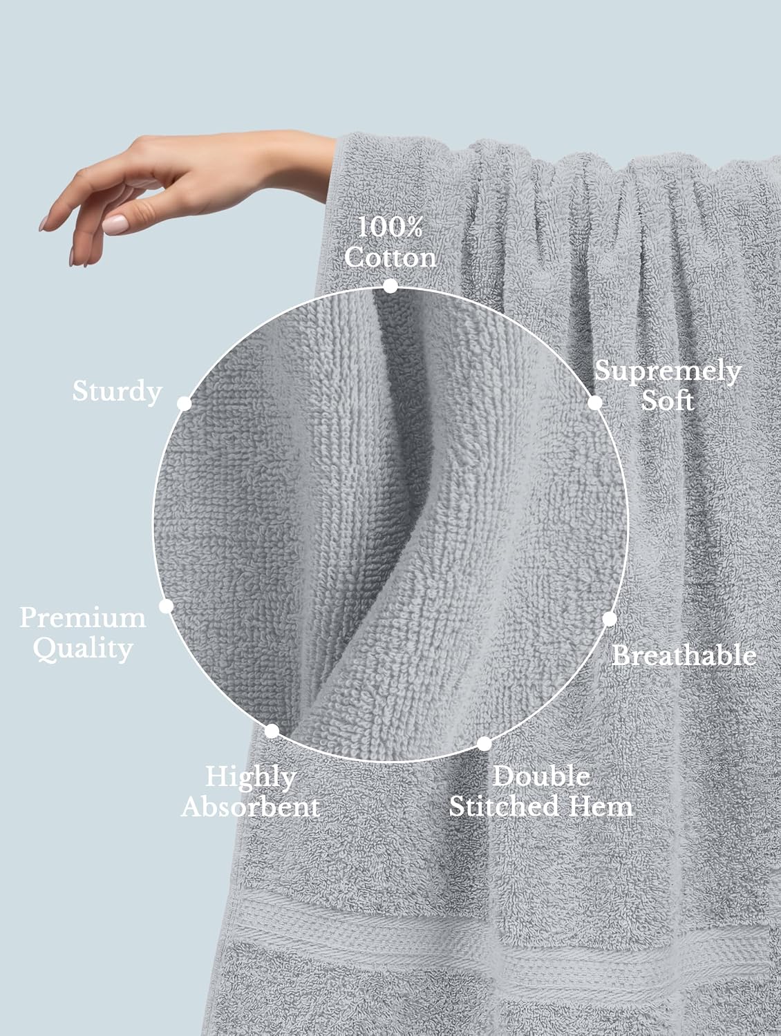 utopia towels 4 pack premium bath towels 27x54, view 10