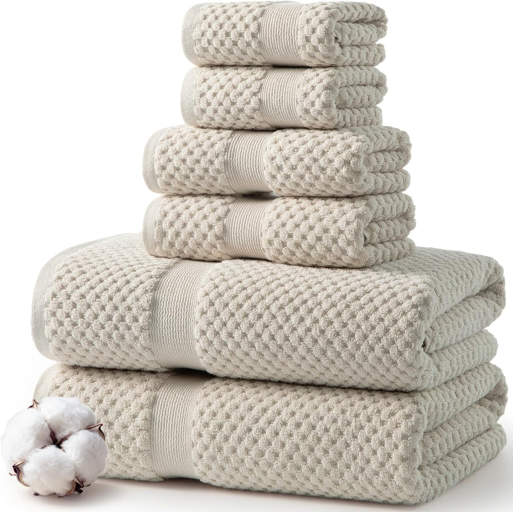 ecolook 6-Piece Towel Set, 100% Cotton