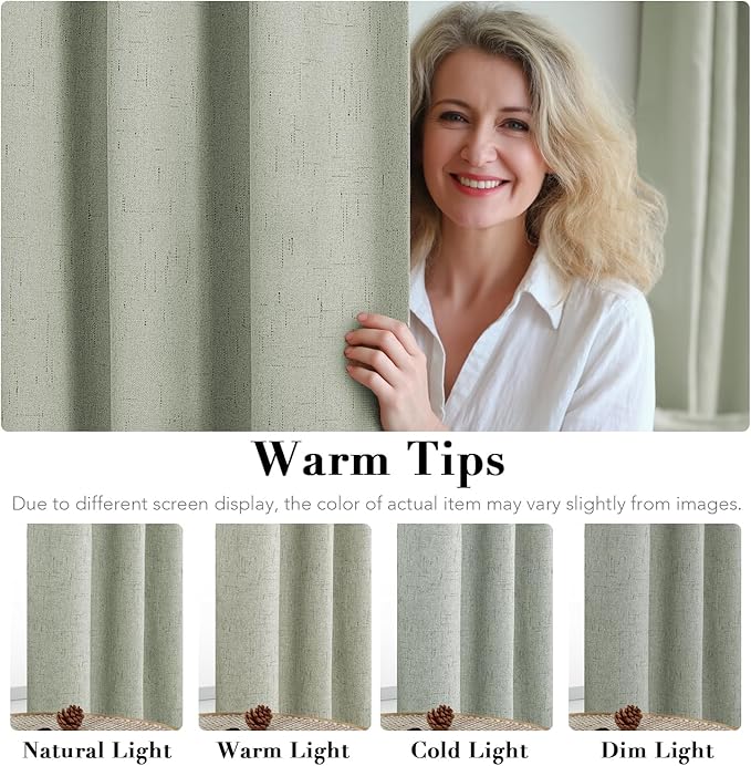 H.VERSAILTEX Linen Blackout Curtains Durable Thick Textured Linen Look 100% - Image 6