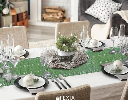 FEXIA Green Table Runner with Tassels - Image 5