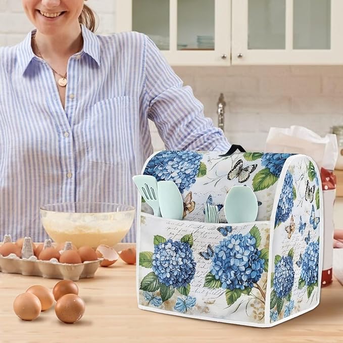 Butterfly Stand Mixer Cover 6-8 Quart Hydrangea Floral Kitchen Appliance Dust - Image 2