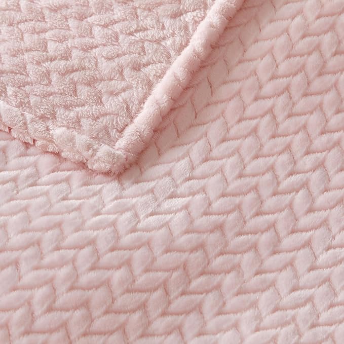 Oversized King Fleece Blanket 120x120 Inches, Seamless Soft Cozy 3D Jacquard - Image 6