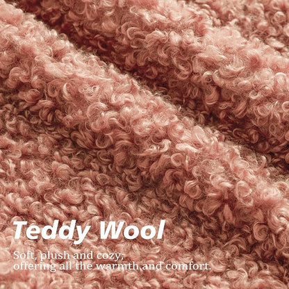 Foindtower Set of 2 Curly Teddy Wool Pillow Covers Decorative Boucle Textured - Image 2