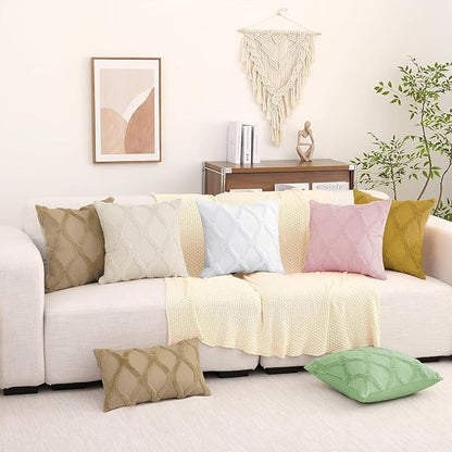 decorUhome Throw Pillow Covers 20x20 Inch Set of 2, Soft Plush Faux Fur Wool - Image 9