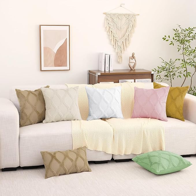 decorUhome Throw Pillow Covers 26x26 Inch Set of 2, Soft Plush Faux Fur Wool - Image 9