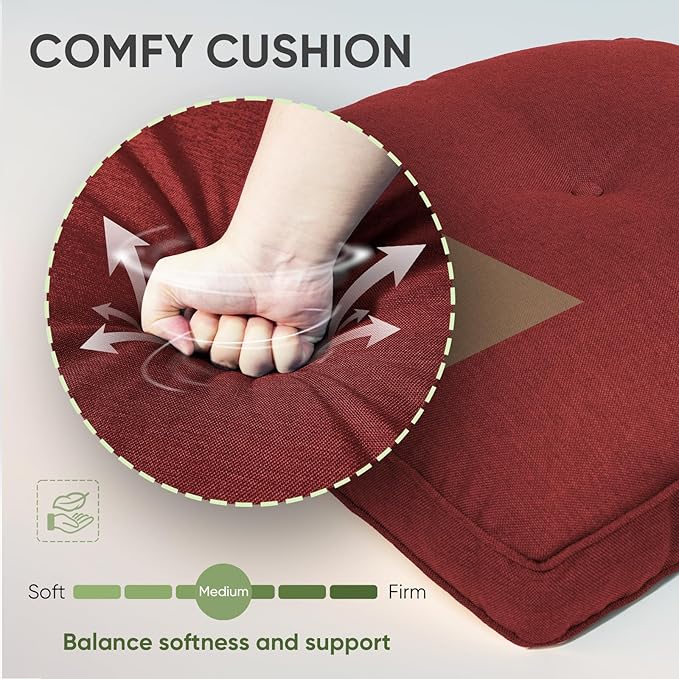 Outdoor Chair Cushion Set of 2, Waterproof Outdoor Seat Cushions 25x22 - Image 4
