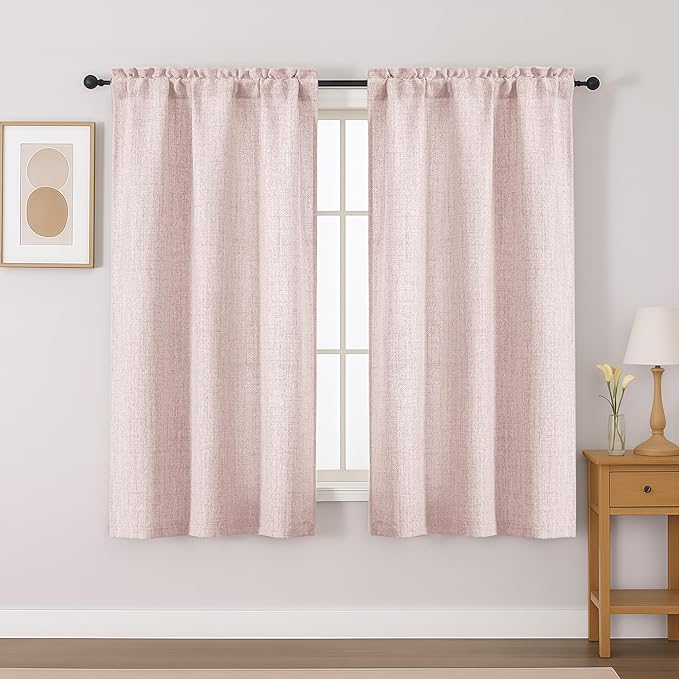 Gwine Blush Pink Curtains 45 Inch Length by Gwine