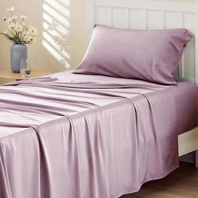 Bedsure Cooling Sheets Twin, Rayon Derived from Bamboo, Breathable & Soft Twin by BEDSURE