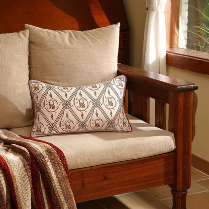ISAENNE Design Linen Lumbar Vintage Throw Pillow Covers 12"x20", Living Room - Image 6