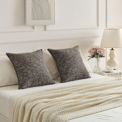 FUTEI Coffee Decorative Throw Pillow Covers 16x16 Inch Set of 4, Soft Chenille - Image 6