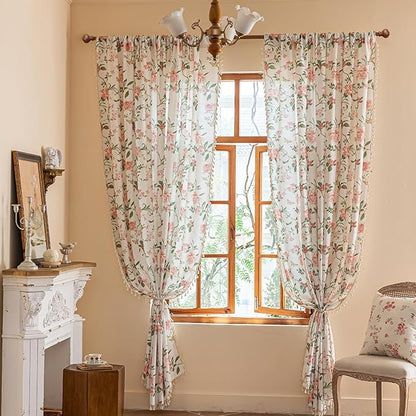 ENJOYBRIDAL Pink Floral 63 Inch Curtains - Image 5