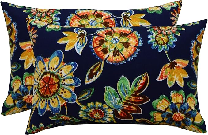 RSH DECOR: Lumbar Throw Pillows Set of 2 | 20” x 12" | All-Weather Spun Fabric by RSHDECOR