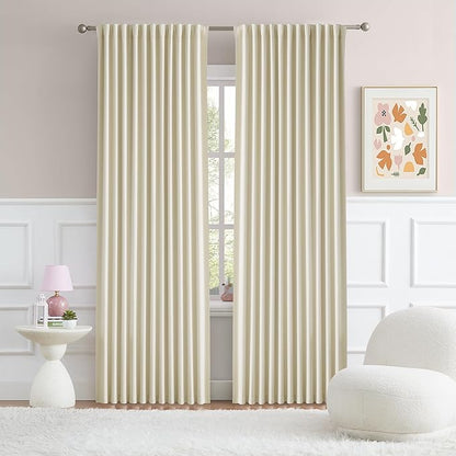 DUALIFE Cream Beige Curtains 84 Inch Length by DUALIFE