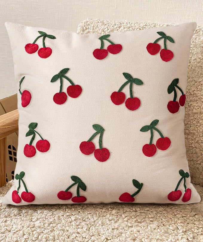 Embroidered Throw Pillow Covers 18x18 Inch by Kokaaee