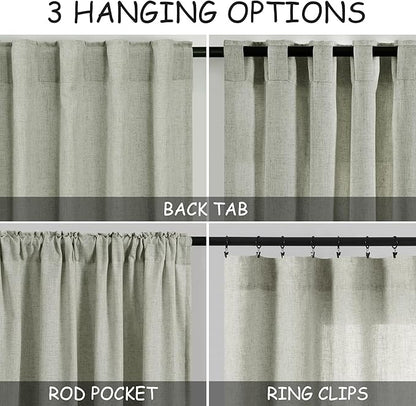 Extra Long Sage Green Curtain 2 Panels 108 inches Long - Image 3