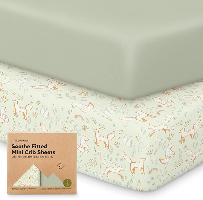 2-Pack Mini Crib Sheets Fitted by KeaBabies