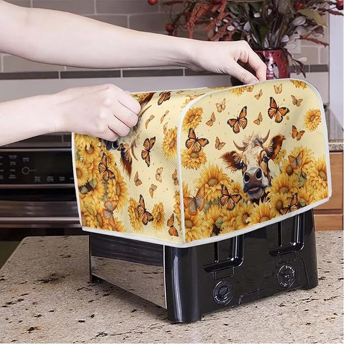 Sunflower Butterfly Butterfly Printed Toaster Cover - Image 3
