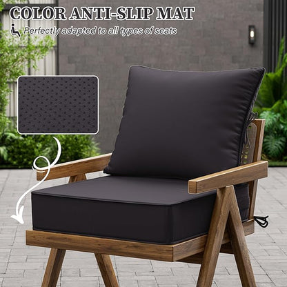 Outdoor Seat Cushion Set 24 L × 24 W × 5 H Inch Waterproof & Fade Resistant - Image 6