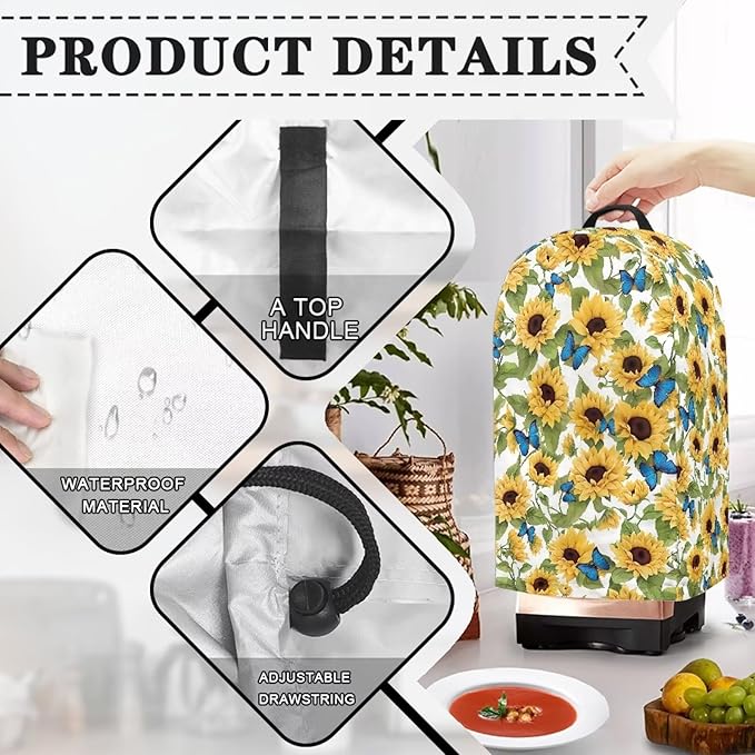 Blender Covers Kitchen Appliance Dust Cover Sunflower Butterfly Blender - Image 4