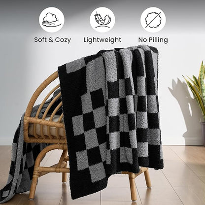 Joiedomi Twin Blanket for Couch Bed, Checkered Knitted Blankets Gifts for Women - Image 8