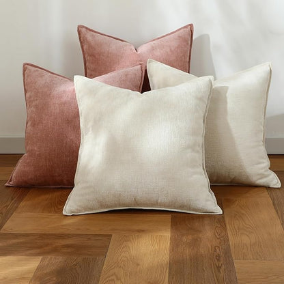 Stellhome Set of 4 Soft Textured Decorative Throw Pillow Covers Accent Solid - Image 2