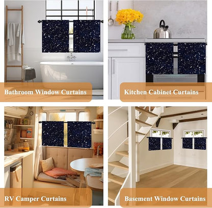 Renaiss 26 x 36 Inch Galaxy Linen Window Tier Curtains - Image 7