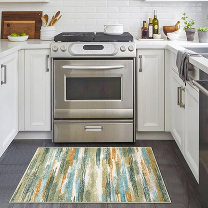 Modern Abstract Entryway Rug Indoor 2x3 Washable Rug Non-Slip Soft Small Area - Image 2