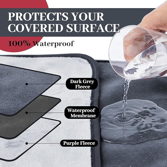 Waterproof Blanket for Bed Couch Sofa, Fleece and Flannel Waterproof Mat - Image 4