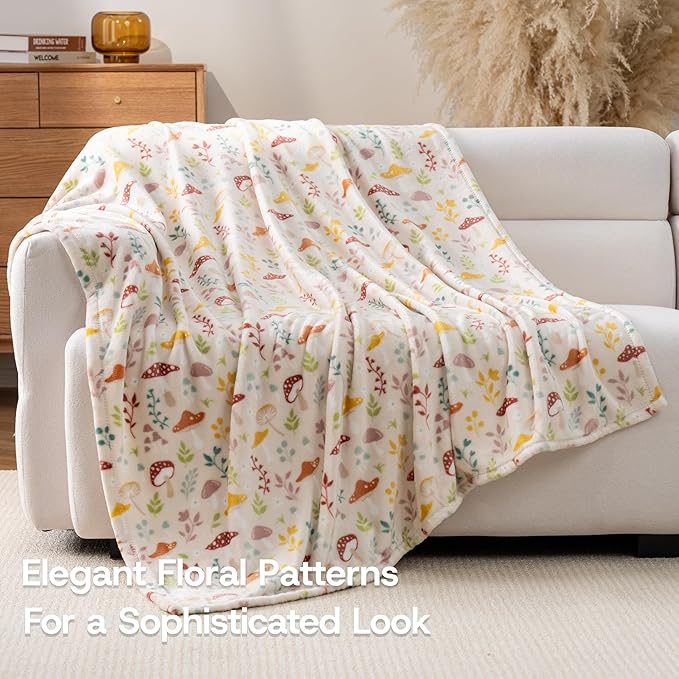 Luxury Printed Fleece Warm Throw Blanket, Soft Lightweight Velvety Plush Throw - Image 2