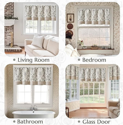 jinchan Linen Valance Kitchen Curtain - Image 6