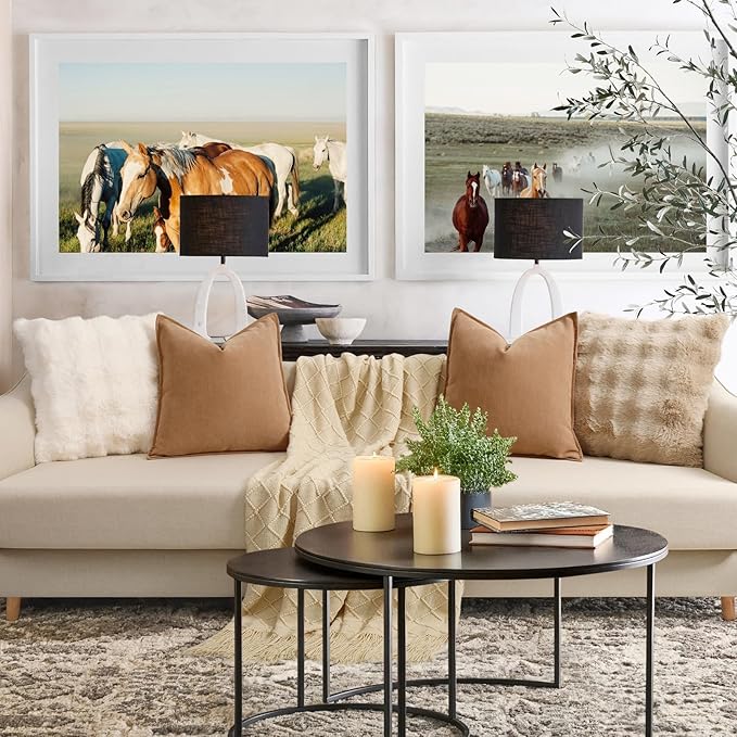 ZWJD Camel Pillow Covers 20x20 Set of 2 Chenille Throw Pillow Covers - Image 6