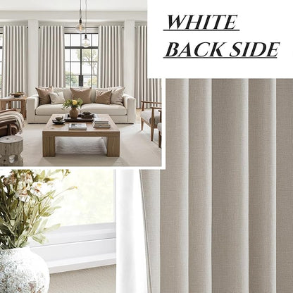 Modern Neutral 88 Inch Blackout Sliding Glass Door Curtains Light and Draft - Image 6