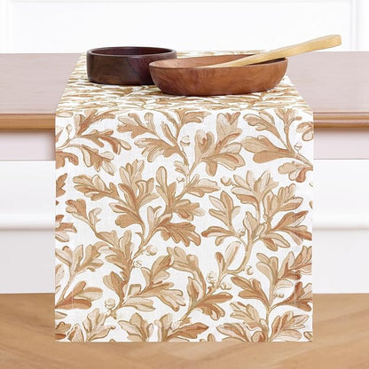 Solino Home 100% Pure Linen Fall Table Runner 108 Inches Long by SolinoHome