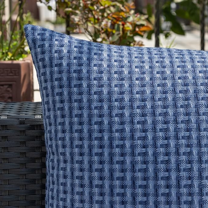 Kevin Textile Outdoor Waterproof Throw Pillow Covers Pack of 2 Weaving Texture - Image 4