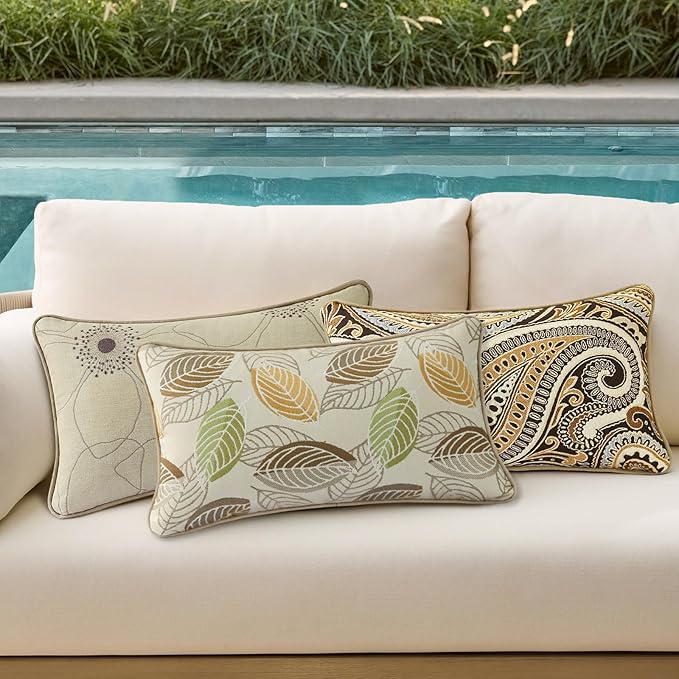 Outdoor Sunbrella Decorative Pillows Pack of 4, Momento Spring - Image 7