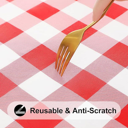 Smiry Rectangle Picnic Table Cloth, Elastic Waterproof Fitted Vinyl Tablecloths - Image 7