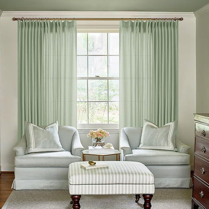 Pinch Pleat Linen Sheer Curtains 96 Inches Long 100 Inch Wide - Image 6