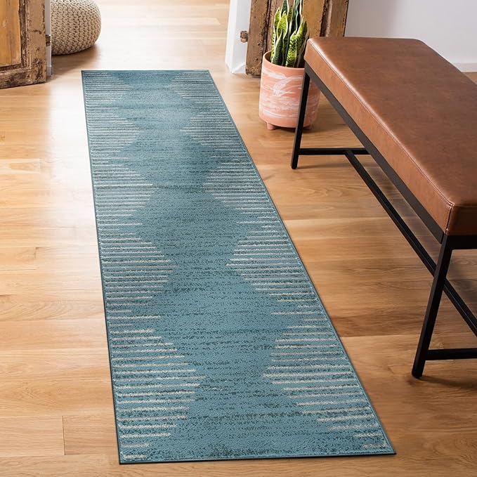 Rugshop Bohemian Stripe Stain Resistant High Traffic Living Room Kitchen - Image 7
