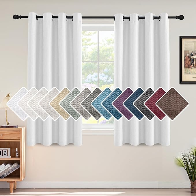 H.VERSAILTEX Linen Blackout Curtain 63 Inches Long by HVERSAILTEX