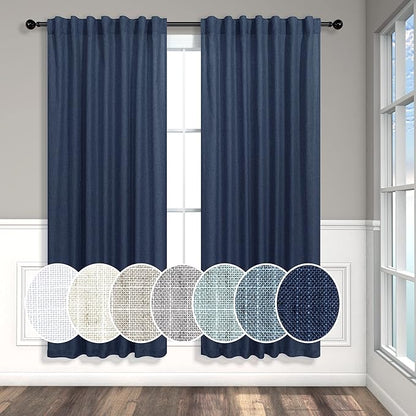 Navy Blue Curtains 72 Inch Length by Pitalk