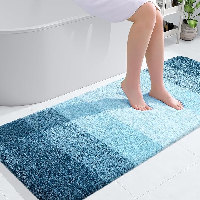 OLANLY Bathroom Runner Rugs 54x24, Extra Soft Absorbent Microfiber Bath Rugs by OLANLY