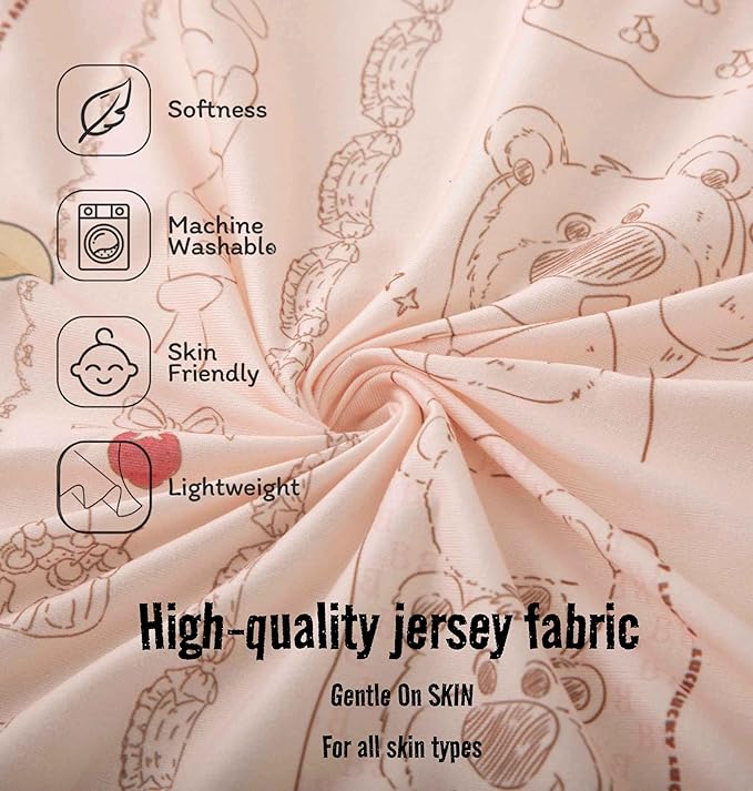 SDY Jersey Bassinet Sheets for Baby Girls, 32 "x 16 "x 4", Super Soft Breathable - Image 4